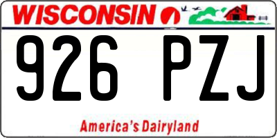 WI license plate 926PZJ
