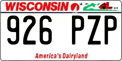 WI license plate 926PZP