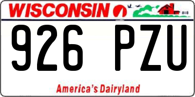WI license plate 926PZU