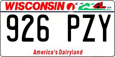 WI license plate 926PZY