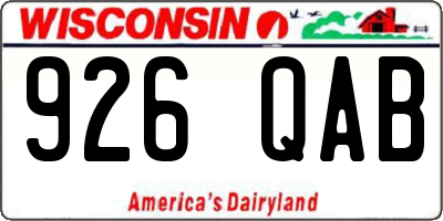 WI license plate 926QAB