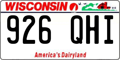WI license plate 926QHI