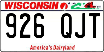 WI license plate 926QJT