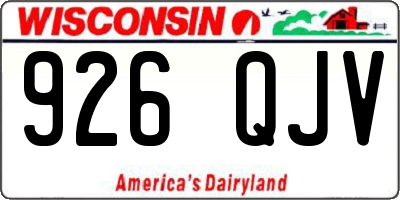 WI license plate 926QJV