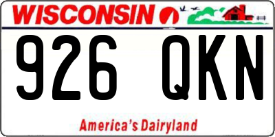 WI license plate 926QKN