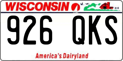 WI license plate 926QKS