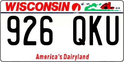 WI license plate 926QKU