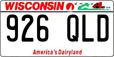 WI license plate 926QLD