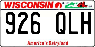 WI license plate 926QLH