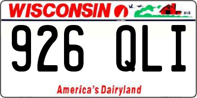 WI license plate 926QLI