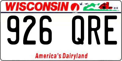 WI license plate 926QRE