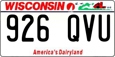 WI license plate 926QVU