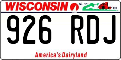 WI license plate 926RDJ