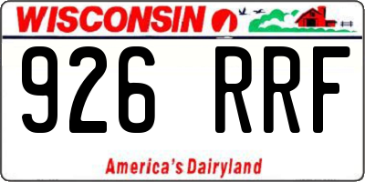 WI license plate 926RRF