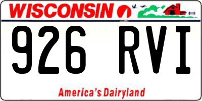 WI license plate 926RVI