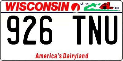 WI license plate 926TNU