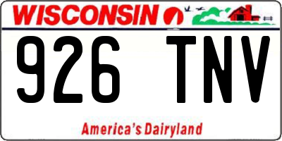 WI license plate 926TNV