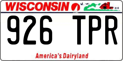 WI license plate 926TPR