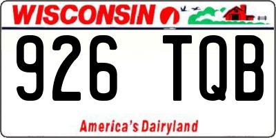 WI license plate 926TQB