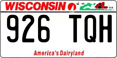 WI license plate 926TQH