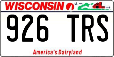 WI license plate 926TRS
