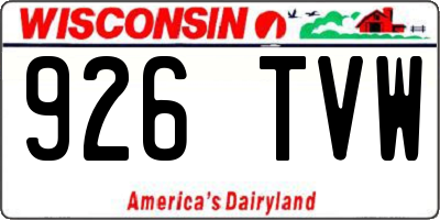 WI license plate 926TVW