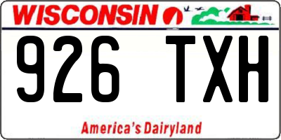 WI license plate 926TXH