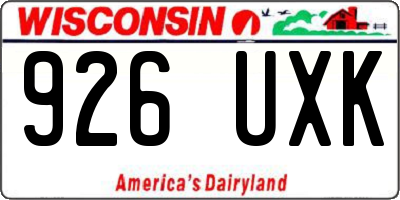 WI license plate 926UXK