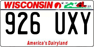 WI license plate 926UXY