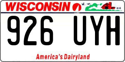 WI license plate 926UYH