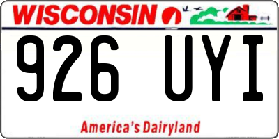 WI license plate 926UYI