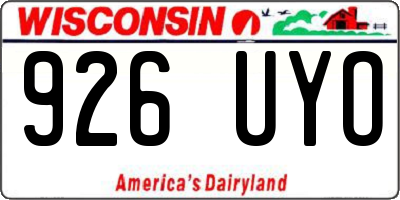 WI license plate 926UYO