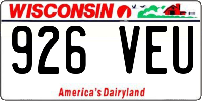WI license plate 926VEU