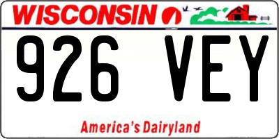 WI license plate 926VEY