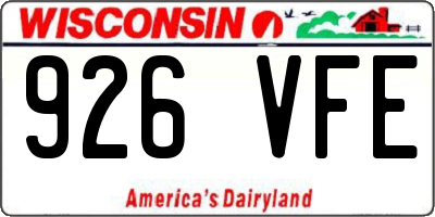 WI license plate 926VFE