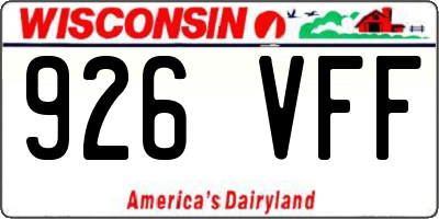 WI license plate 926VFF