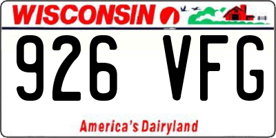 WI license plate 926VFG