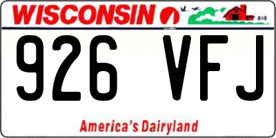 WI license plate 926VFJ