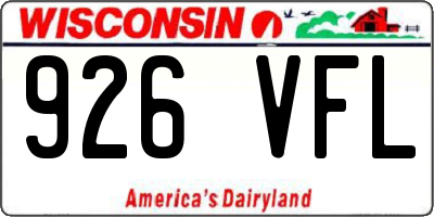 WI license plate 926VFL