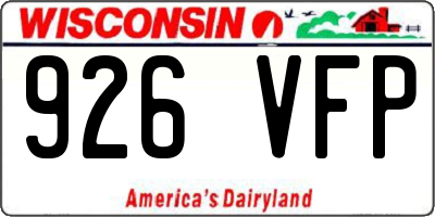 WI license plate 926VFP