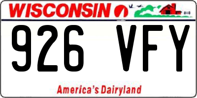 WI license plate 926VFY