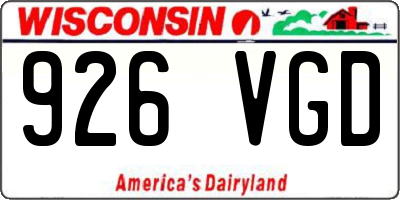 WI license plate 926VGD
