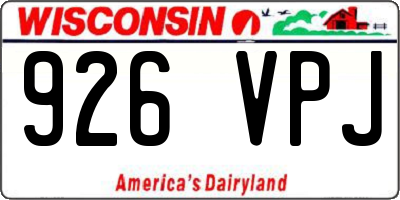 WI license plate 926VPJ