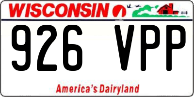 WI license plate 926VPP