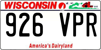 WI license plate 926VPR