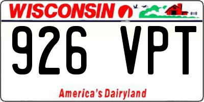 WI license plate 926VPT