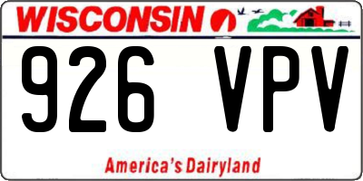 WI license plate 926VPV