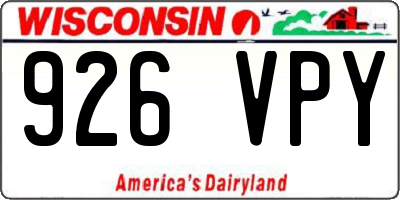 WI license plate 926VPY