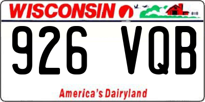 WI license plate 926VQB
