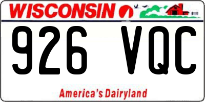 WI license plate 926VQC